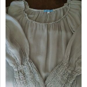 JOHNNY WAS grey blouse